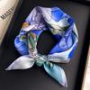 100% Natural Silk Scarf Women Neck Hair Foulard Luxury High Quality Bandana Square Headband Hijab Print Poncho Scarves Pashmina