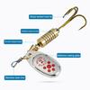 10Pcs 6.3CM/7G Spinner Blade Lure with Hook Hard Metal Spinnerbait Rotating Sequin Lure Rig Saltwater Freshwater Walleye Bass Fishing Accessories