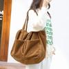 Simple Casual Totes Teenager Students Corduroy Shoulder Bag Women Large Drawstring Handbag Ladies Shopping Bags