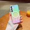 Samsung S25 Ultra Color Plated Magnetic Absorber Mobile Phone Case Suitable for S24FE Fashion Gradient Rainbow A56 Colorful Acrylic