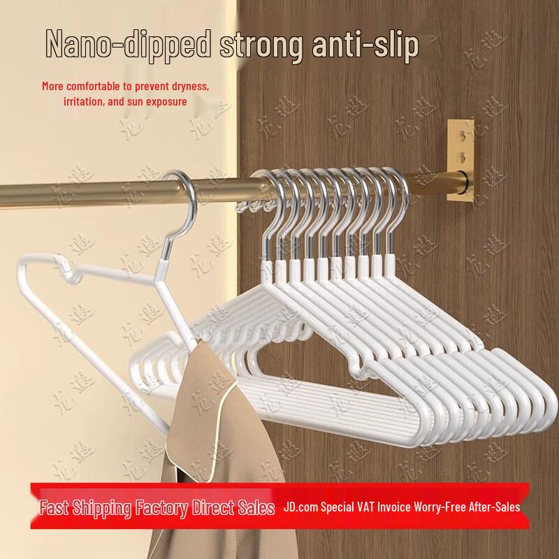 Longxia Non-Slip Heavy-Duty Clothes Hangers (10-Pack)