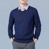 Soft Cashmere Sweater Men'S Clothing Autumn Winter Pullover Business Casual Bottom V-Neck Knitted Woolen Slim Fit Knitwear Male