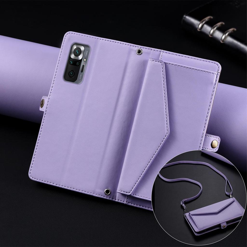 Чехол-книжка для Xiaomi Redmi Note 10 Pro 4G, стиль конверт, кошелек из ПУ-кожи, чехол для телефона с ремешком через плечо