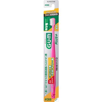 ГУМ. Зубная щетка Gum Plus #066, 3 ряда, суперкомпактная, мягкая зубная щетка для лечения заболеваний пародонта. Используйте кончики щетинок, чтобы аккуратно проследить за зубами.