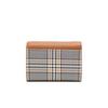 Daks Brown Check Pattern Leather Combination Wallet 3 Fold Dcwa2e624