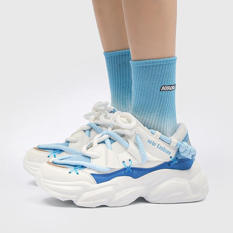 2024 Мода Скейтборд Хлебные Туфли Кроссовки на Платформе для Мужчин Женщин Меньшинство Национальный Тренд Спортивная Обувь Ins Ветер Папины Кроссовки