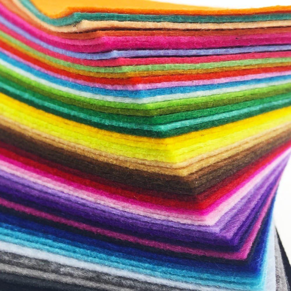 40 шт. Листы фетра 40 цветов, Разноцветные, Нетканые, Квадраты для поделок DIY, Флисовая ткань, Фетр для шитья.