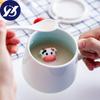 Creative Ceramic Mug with Lid Spoon Cute Female Korean Water Breakfast Cup Couple Milk Coffee Tea Cup