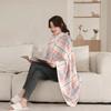 Soft Blanket Wearable Shawl Throw Wrap Doublelayer Plaid Shawl Winter Lady Multifunction Scarf Tartan Warm Blankets for Winter