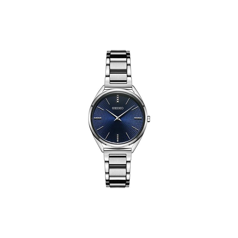 Seiko Мужская кварцевая серия повседневная деловая мода Кварц Стальной ремешок женские часы синий циферблат SWR033P1