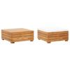 Day and Night - Day and Night Set of Garden Table and Footstool Cushion Solid Acacia Wood