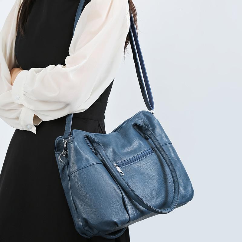 Сумка для мамы Мягкая кожаная сумка Женская сумка через плечо Сумка для компьютера Сумка-тоут