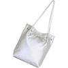 [Alto Rose] Silver Tote Bag Ladies Tote Large Capacity Larger 2way Handbag Shoulder Bag With Zipper Lightweight Handbag Shoulder Bag Independence Cute
