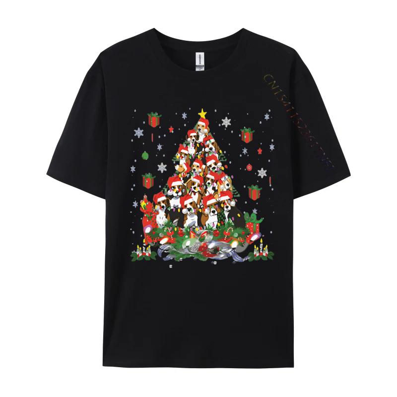 Beagle Christmas Funnys Beagle Xmas T Shirts Print Tee Shirts Tops Clothes Blue And White Graphic T Shirts