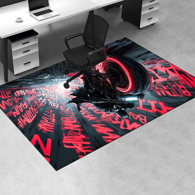 Batman,Batcycle Office Carpet Chair Mats, Home Decor Dormitory Floor Protector With Anti-Skid Backing, Large Area Coverage, Christmas Decora