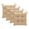Garden Chairs with Beige Cushions 4 pcs Solid Teak Wood