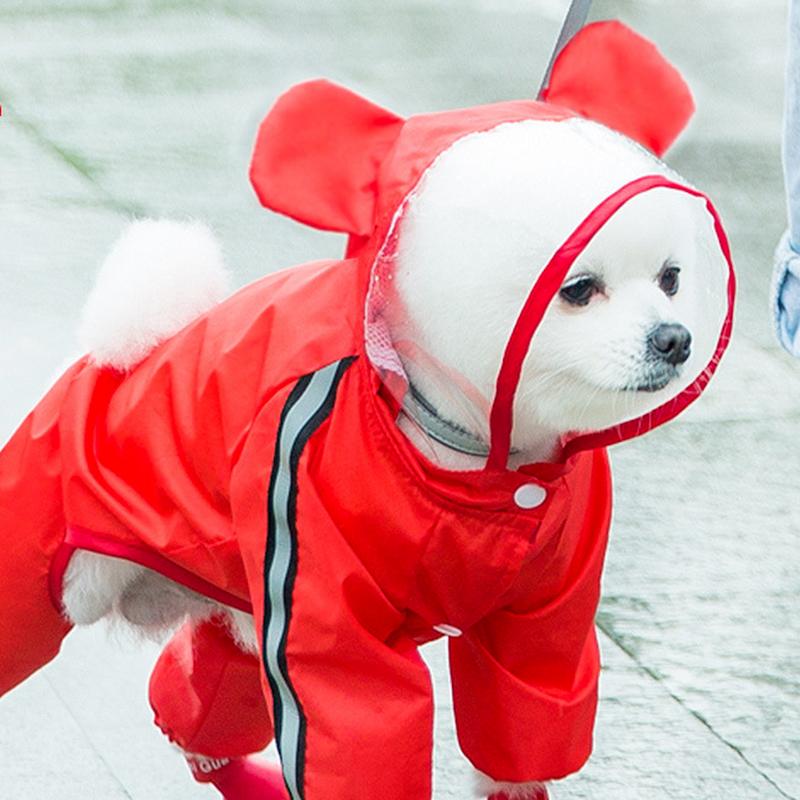 2025 Новый маленький плащ для собак Четыре фута водонепроницаемый все включено плюшевый пончо плащ для домашних животных маленький и средний размер для собак Bi Xiong Bomei