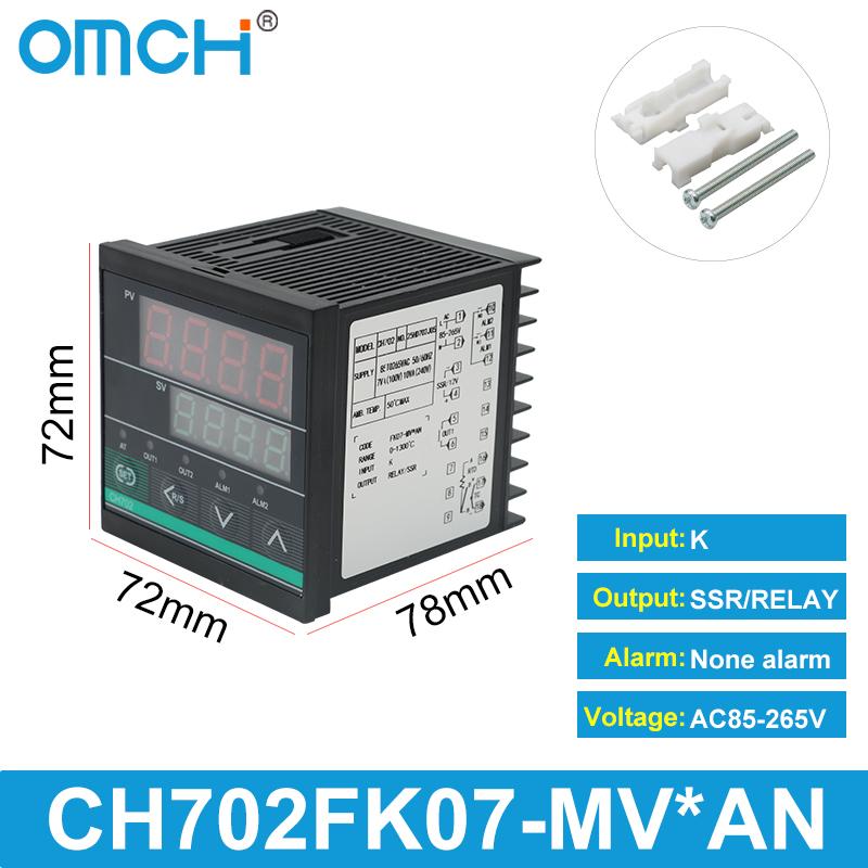 OMCH CH102 CH-B Series CH402 CH502 CH702 CH902 Digital PID Temperature Controller 0-1300℃ SSR/Relay Dual Output K-type Input