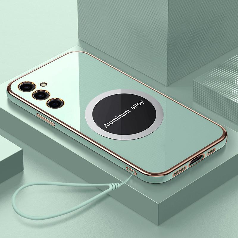 For Samsung Galaxy S25+ Case Samsung S25+ SM-S936B Phone Case Magnetic attraction Plating ShockProof Silicone Back Cover