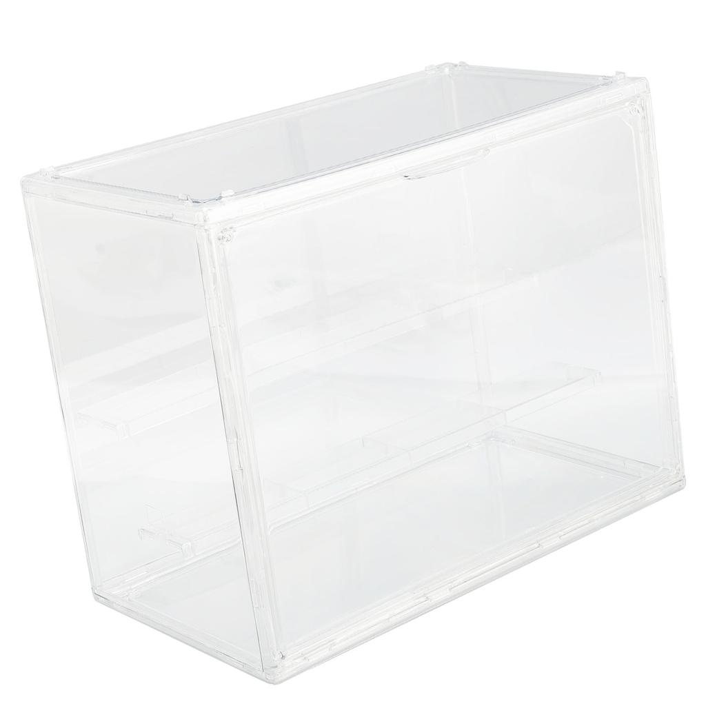 Clear Display Case for Miniature Figures PET Stackable Display Box with Magnetic Door Detachable