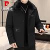 Pierre Cardin Men's Thickened Plush Lapel Winter Coat