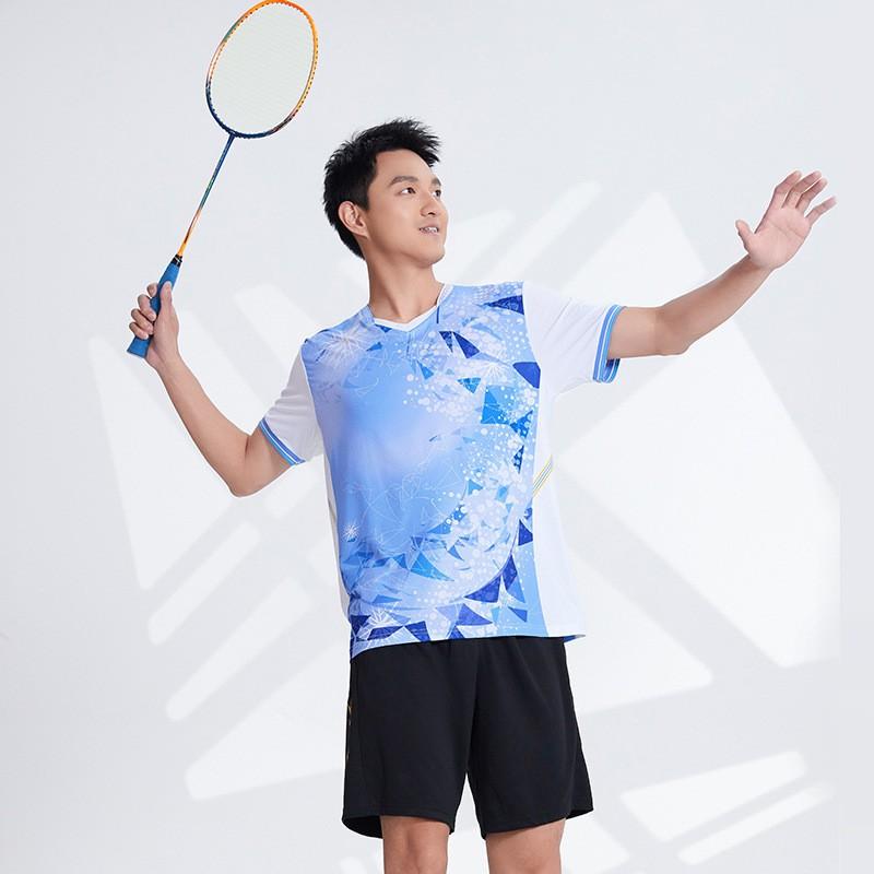 Quick-Dry Badminton Set Men Women Short Sleeve Sport Jersey Breathable Sweat-Wicking Performance Athletic Wear