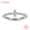 Lindon Classic 925 Sterling Silver Zircon Ring Ladies Jewelry Wedding Promise Party Gift