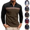 Мужская осенне-зимняя рубашка с цветным воротником и молнией, мужская рубашка с длинными рукавами