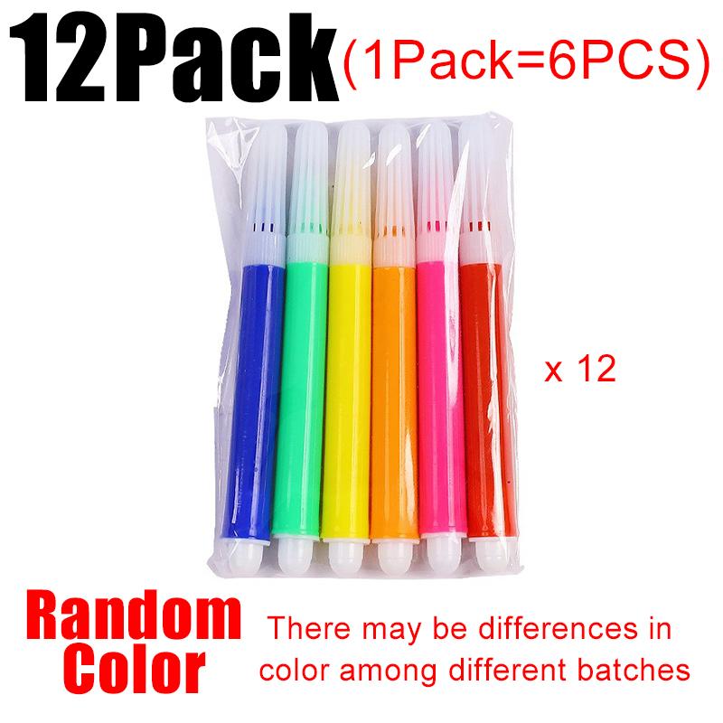 6/12/18/24Packs Graffiti Pen Painting Water Pens 6pcs/pack Rainbow Colored Stationery School Artclass Goody Bag Filling Gift ZYF