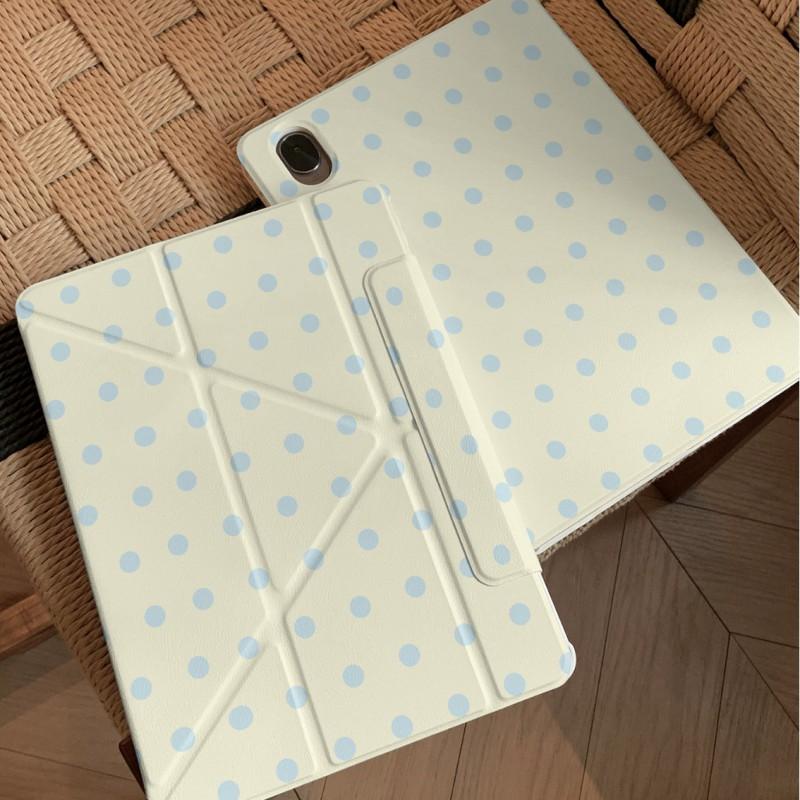 Korean Style Polka Dot IPad Case Magnetic Detachable Air Pro 11 Mini 10th Gen Anti-bend