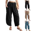 Women's Solid Color Pleated Waist Loose Wide Leg Straight Leg Pants