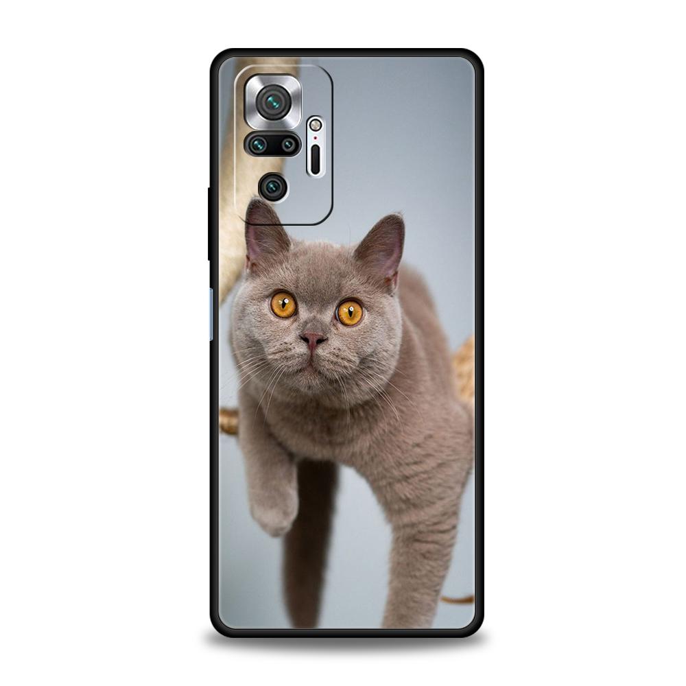 Чехол для телефона с британской короткошерстной кошкой для Xiaomi Redmi Note 12 5G 10C 10 11 9 8 Pro Plus 9S 7 8T 9T 9A 8A 9C K50 K40 игровой чехол