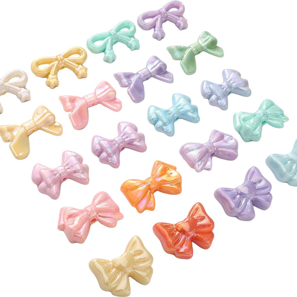 2/10 шт. акриловые бусины-бантики цвета AB, разбросанные бусины для самостоятельного изготовления браслетов, ожерелий и ювелирных изделий