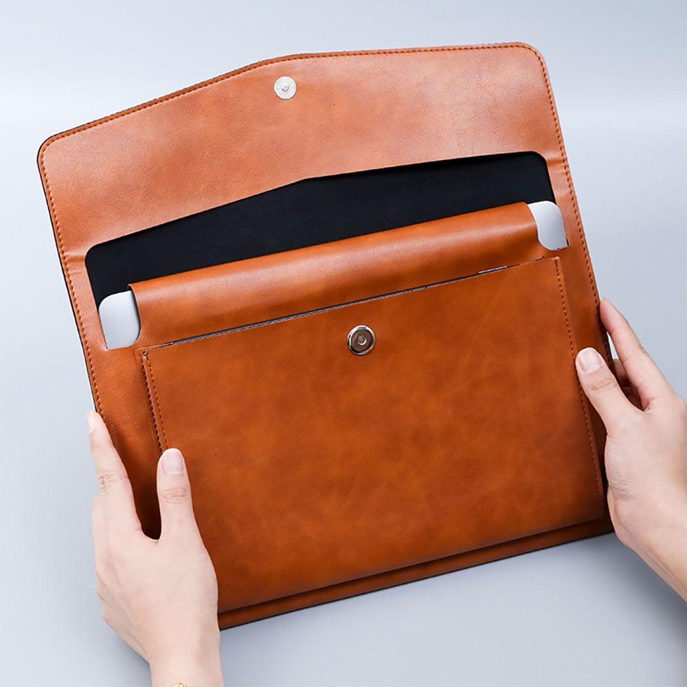 Large Capacity Document Bag Leather Laptop Cases Portable Archive Bag