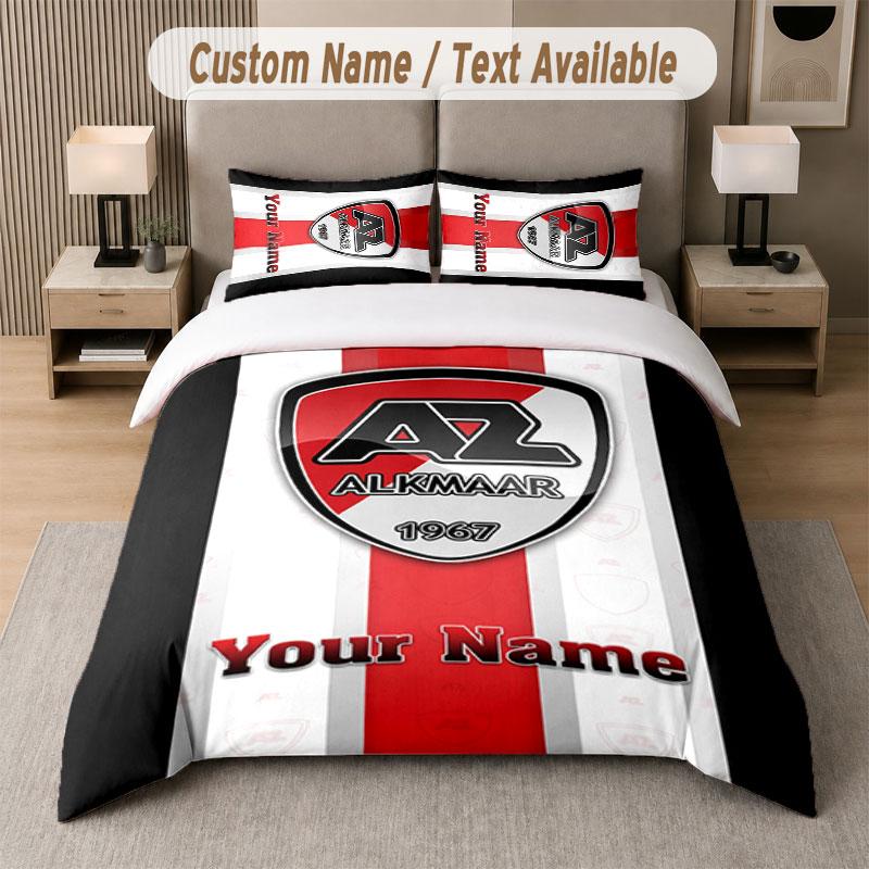 Custom Bedding Set AZ Alkmaar Pattern, Print Name Text 1 Duvet Cover plus 2 Pillowcases Home Textile