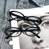 New  Oval Frame Glasses Retro Fashion Cat Eye Glasses Narrow Spectacles Plain Glasses Anti-Blue Light Eyewears