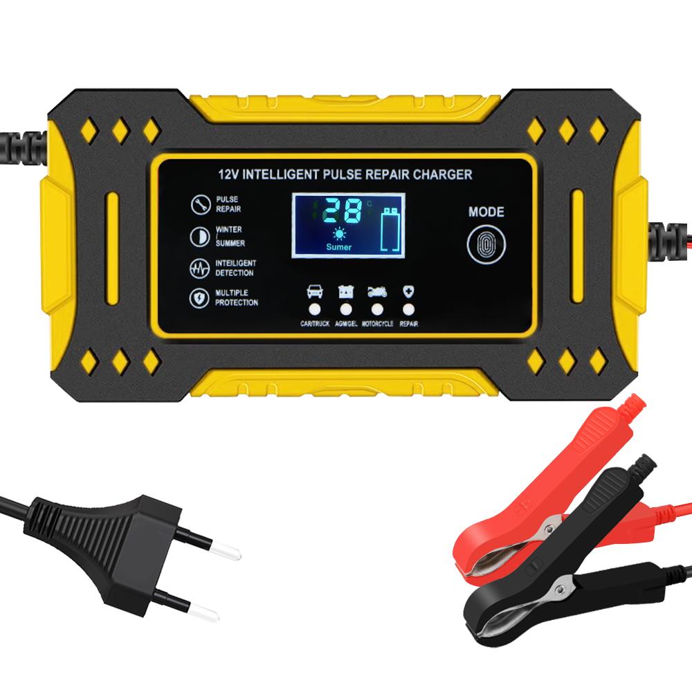 3-ступенчатые зарядные устройства для свинцово-кислотных AGM GEL аккумуляторов 12В 6А Интеллектуальная быстрая зарядка Зарядное устройство для мотоциклетного аккумулятора Автоаксессуары