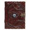 Leather Diary With Evil Eye Stone- 5×7 Inch Spells Journal with 240 Unlined Handmade Pages