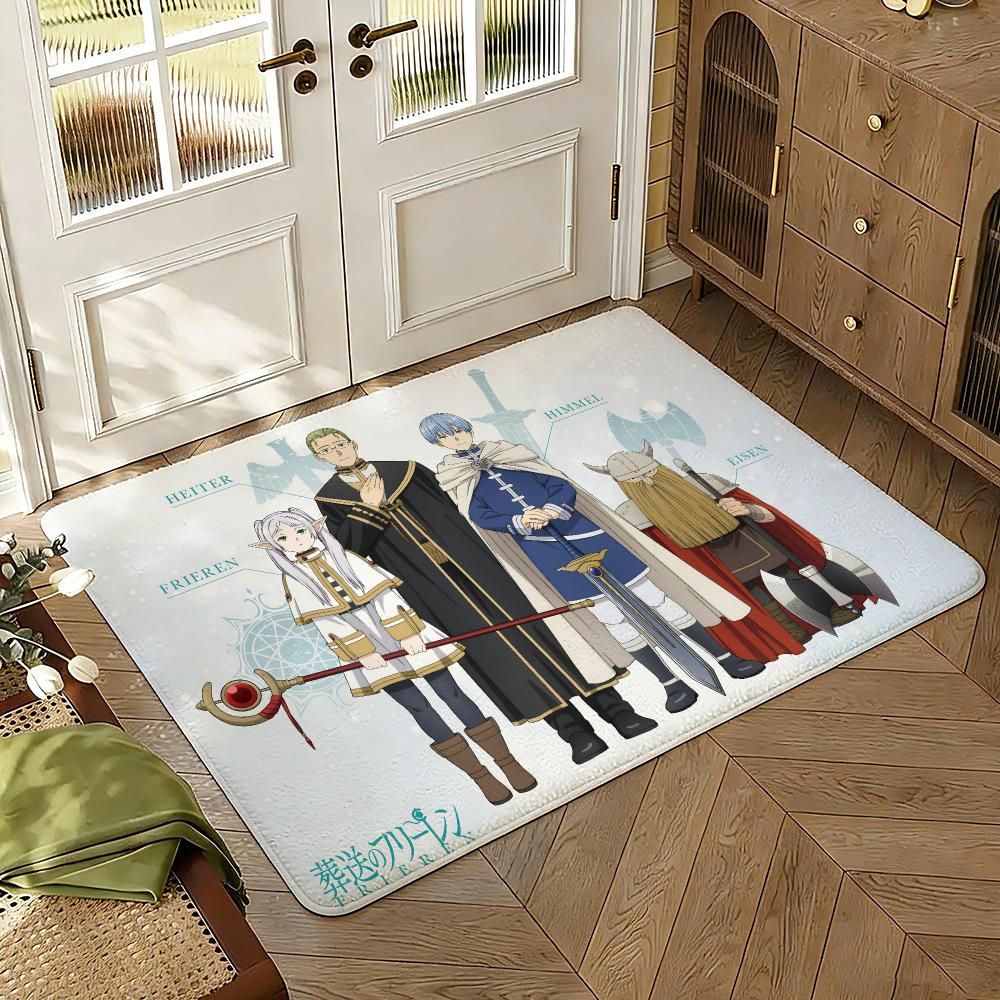 Frieren-Beyond-Journey’s-Ends Anime Floor Mat Soft Thickened Absorbent Non-Slip Bedroom Living Room Door Mat Home Flannel Rugs
