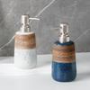 Retro Ceramic Lotion Bottle - 420ml Brushed Three-Color Pump for Shower Gel