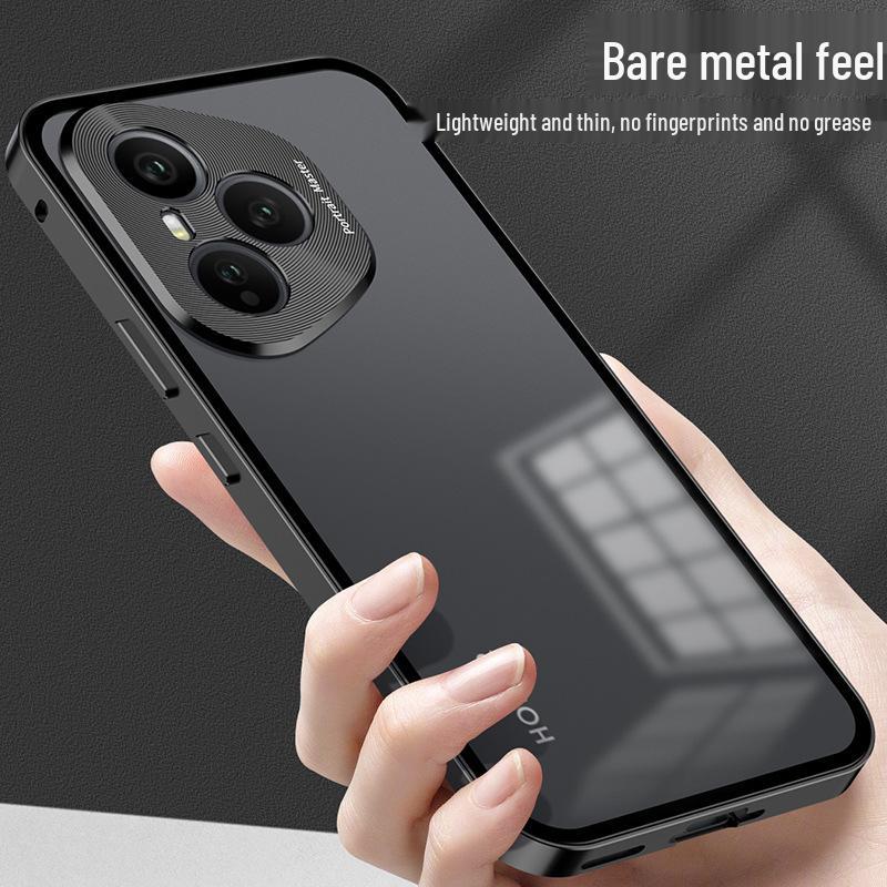 Чехол-бампер для Honor 400/400pro из металла с кнопками-защелками и матовой задней панелью