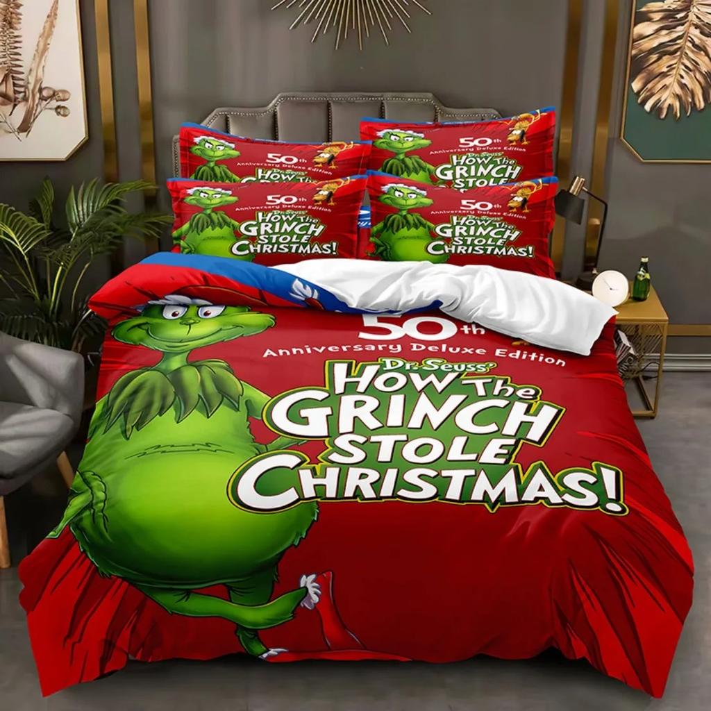 Cartoon The G-GrinchS Duvet Cover Pillowcase Bedding Set 2/3 Pieces bedroom decoration Teenagers adult Single/Double/Large Size