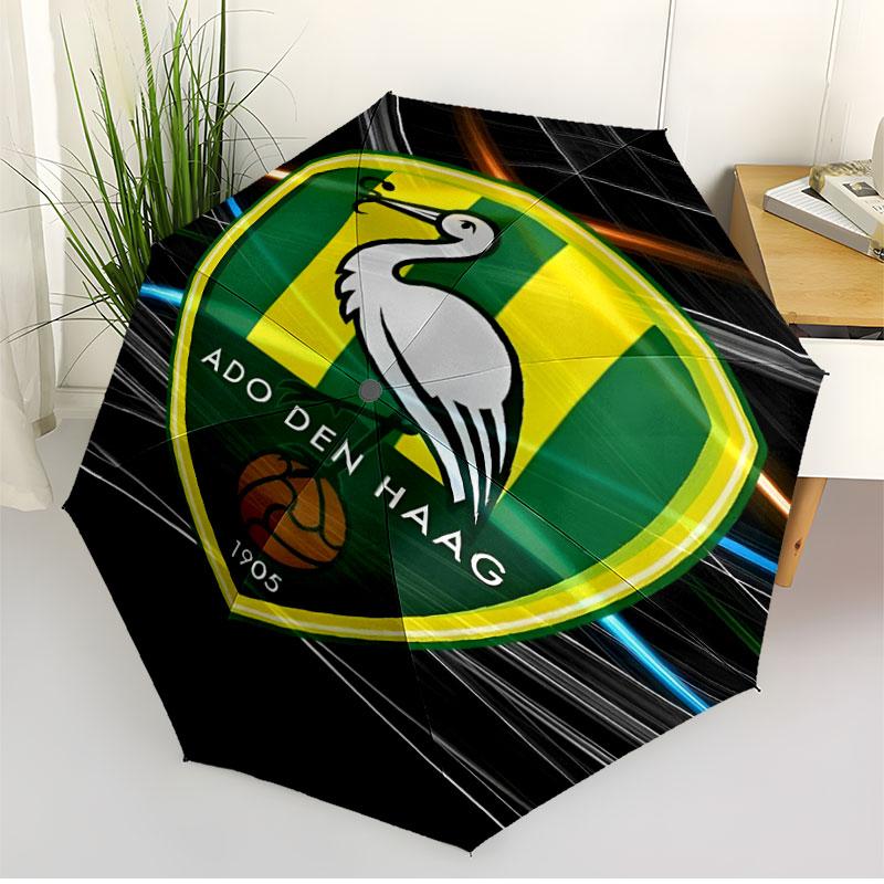 ADO Den Haag Print Automatic Open Close Umbrella, Portable Foldable Umbrella, for Outdoor Commute Camping Trip, Ideal Birthday Gift
