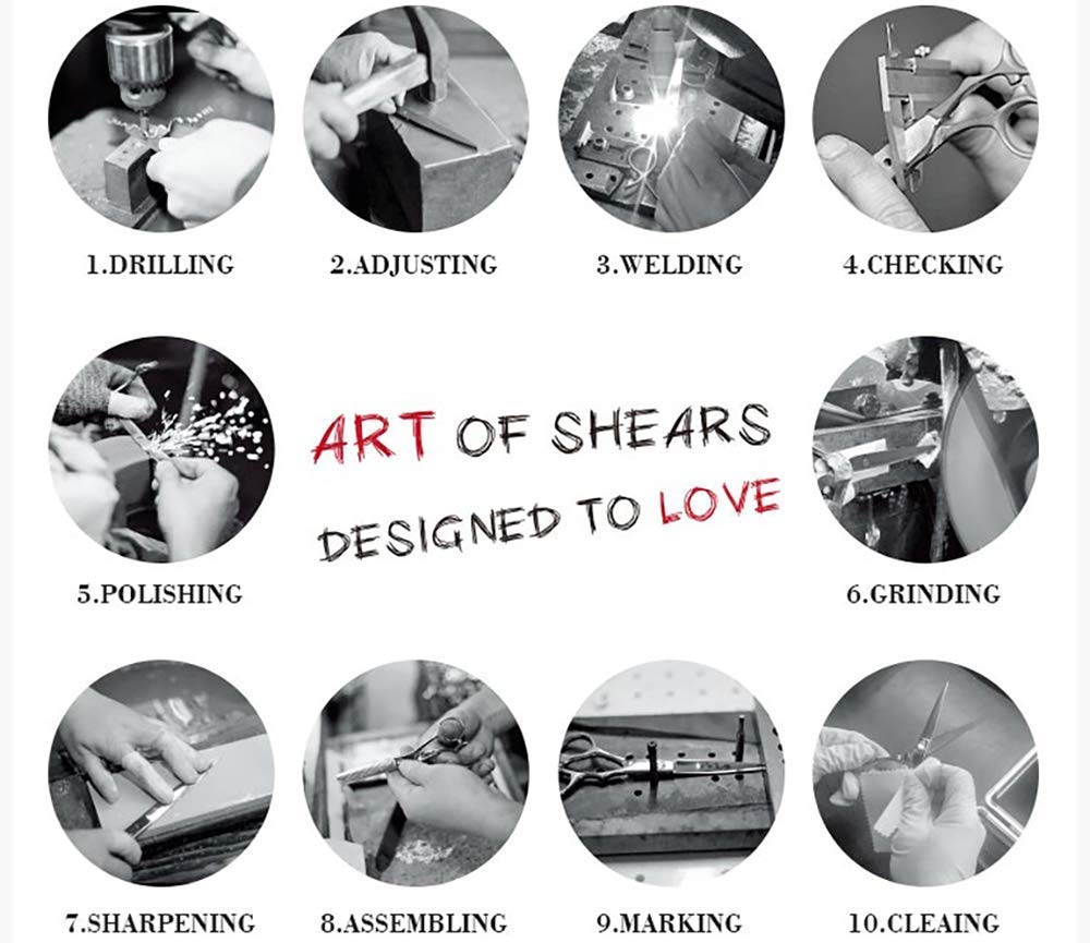 AOLANDUO 6 Inch Thinning Shears Japanese AICHI Steel Handmade Plow Shears Razor Edge Offset Design Ergonomic Lightweight For Barbers / - - / / / -