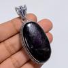 Classic Top Grade Qualite 100% Natural Purpurite Oval Shape Vintage Style Handmade Jewelry 925 Steling Silver Plated Pendant 2.3" WSJ-4916