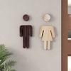 Wooden Toilet Sign Self-Adhesive WC Door Plate Men And Women Hot Spring Bathroom Wall Sign for Offices Businesses Restaurants