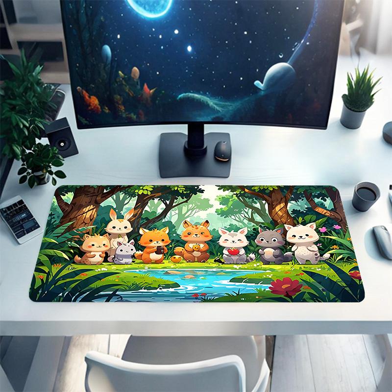 1PC forest animals Oversized Mouse Pad - Non-Slip Rubber Base Perfect for Office School Esports Home Decor Desk Mat 224A