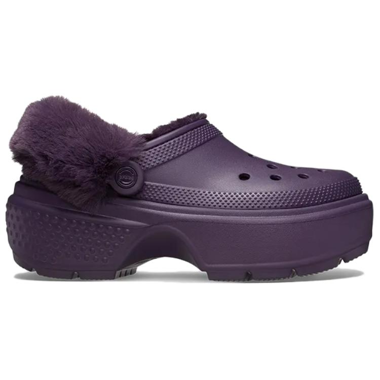 Crocs Eva Модные Мягкие Теплые Сабо Женская Обувь Глубокий Ирис-Фиолетовый 208546-5AS