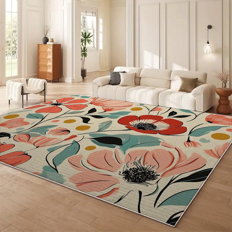 Bohemian Symmetrical Geometric Carpet, Nordic Ins Style Living Room Floor Mat, Easy To Take Care of And Dirt-resistant
