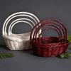 Brown White Handhold Weaving Basket With Handle Basket with Handle  Vegetables Fruit